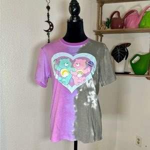 Women’s Care Bear T Shirt Medium Split Tie Dye